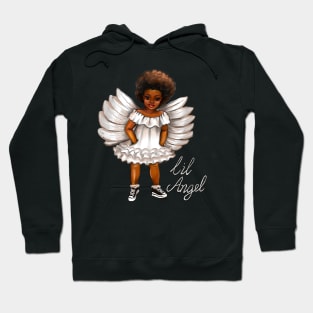 The Best angel Gift ideas 2022, lil angel.... afro baby angel  - curly Afro Hair Hoodie